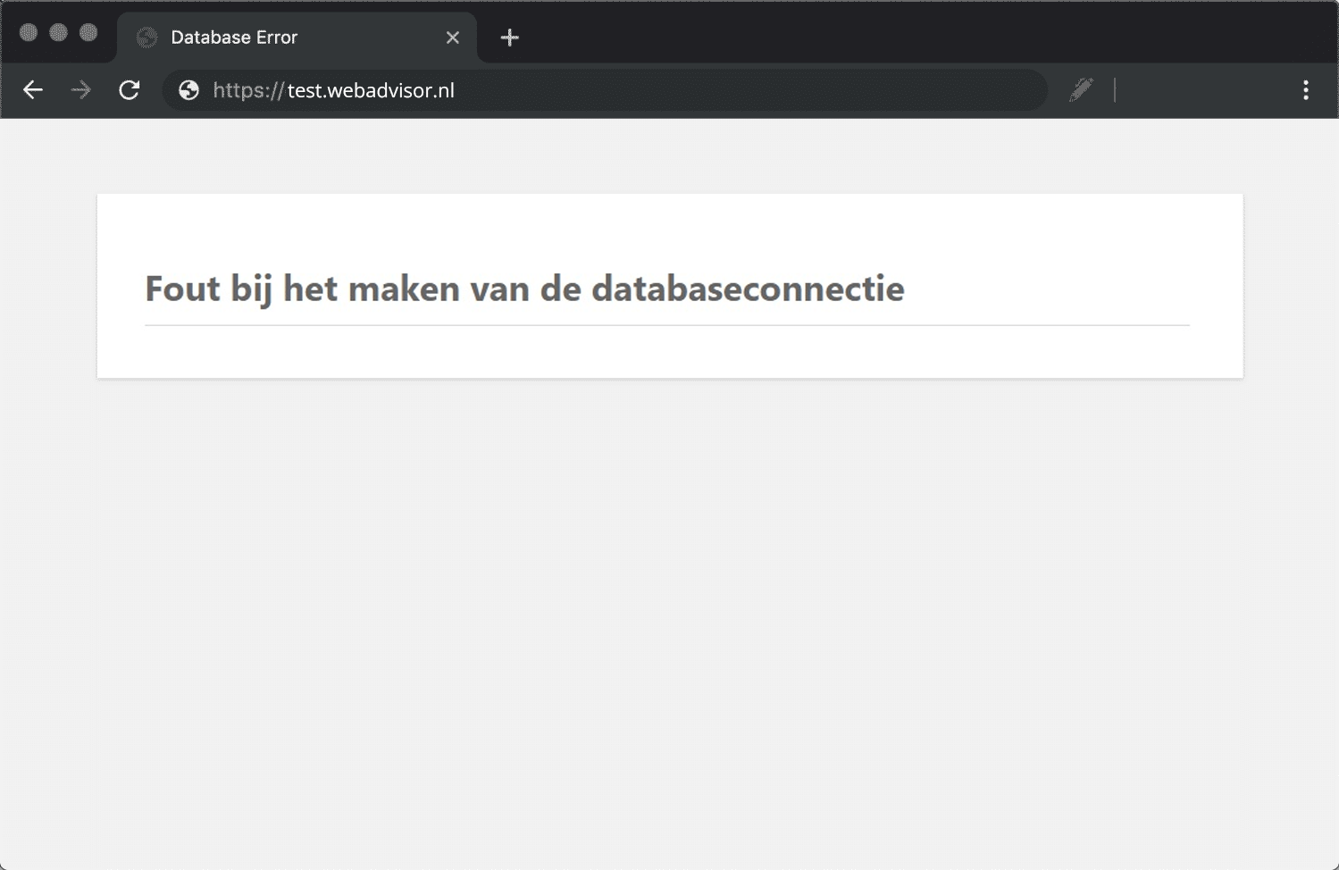 Fout bij het maken van de databaseconnectie WordPress