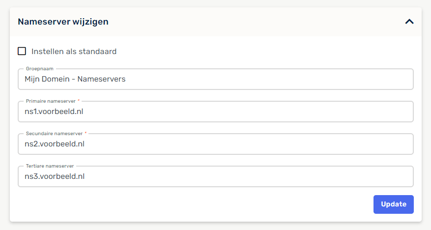 Nameservers aanpassen