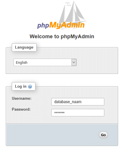 phpmyadmin inloggen herstel
