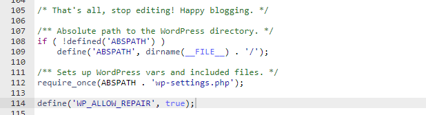 herstellen van WordPress database