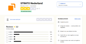 Strato Trustpilot ervaringen 3,2