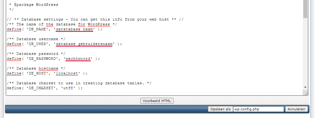 wp-config WordPress - Hack herstellen