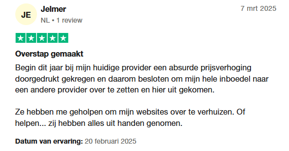 Review 1 van Trustpilot