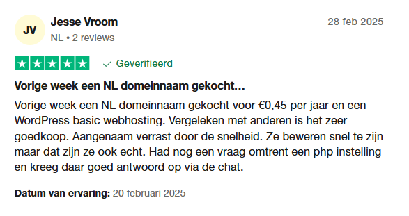 Review 1 van Trustpilot