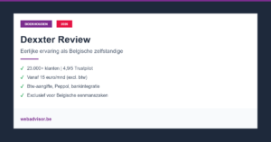 Dexxter review 2026 boekhoudprogramma voor Belgische eenmanszaken met prijzen en functies